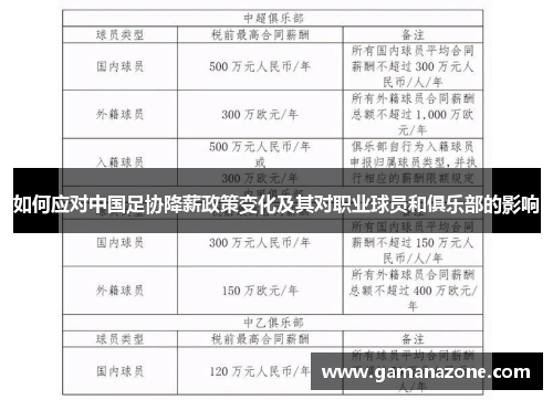 如何应对中国足协降薪政策变化及其对职业球员和俱乐部的影响
