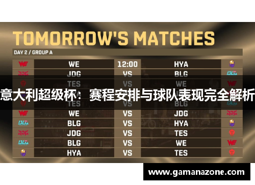 意大利超级杯:赛程安排与球队表现完全解析 意大利超级杯:赛程安排与球队表现完全解析